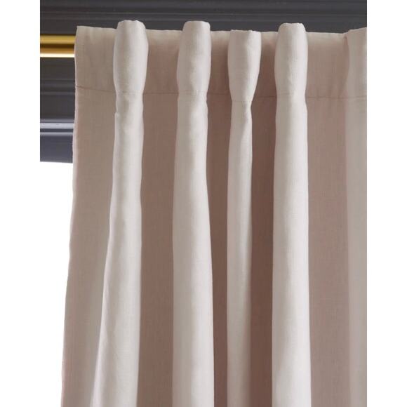 Quince European Linen Room Darkening Curtain Panel 48X96 Blush NWOT#8 - Picture 3 of 5